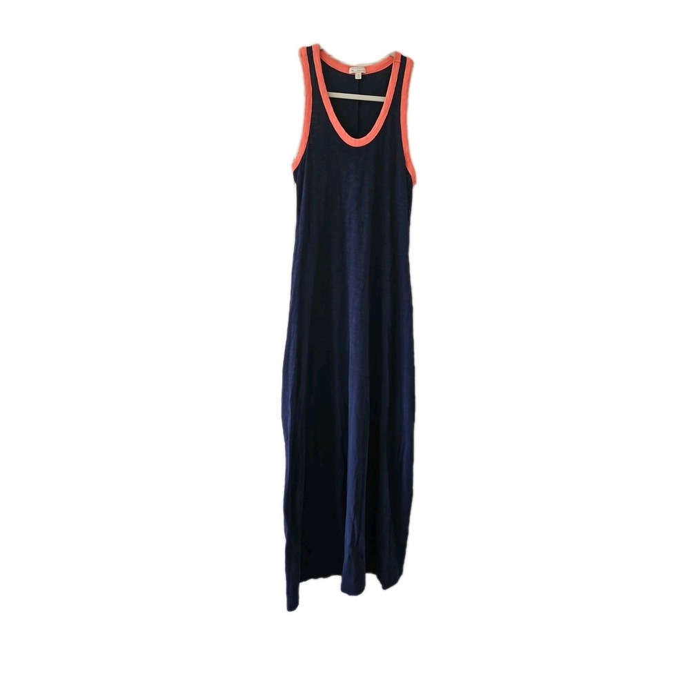 Gap Maxi Tank Top Dress Womens XS Navy 100% Cotton Blue/ Pink Summer Beach‎ BBQ